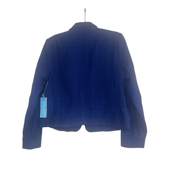 ✨Draper James Eyelet Textured Notch Lapel Blazer Sz XL Navy Jacket✨ - Picture 7 of 11